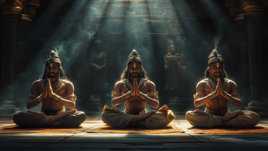 ancient indian warriors meditating with breathing exercises